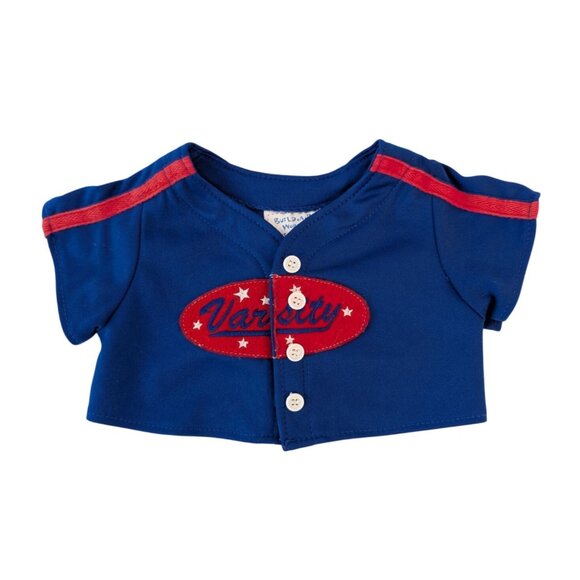 Build-A-Bear Clothes Varsity Baseball Blue Jersey Shirt Striped Pants Outfit - Picture 2 of 6